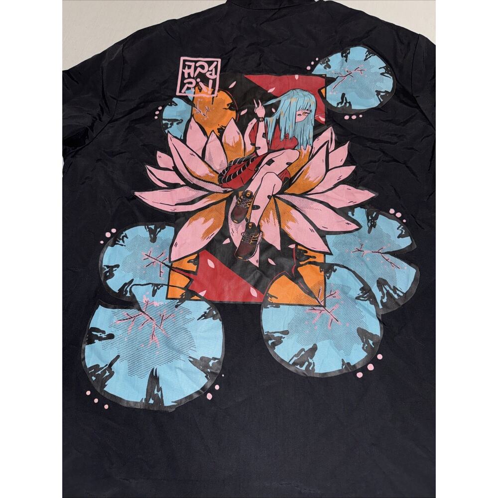 2019 Apari Lotus 1/4 Zip Windbreaker Large Anime Excellent Used Condition Lined